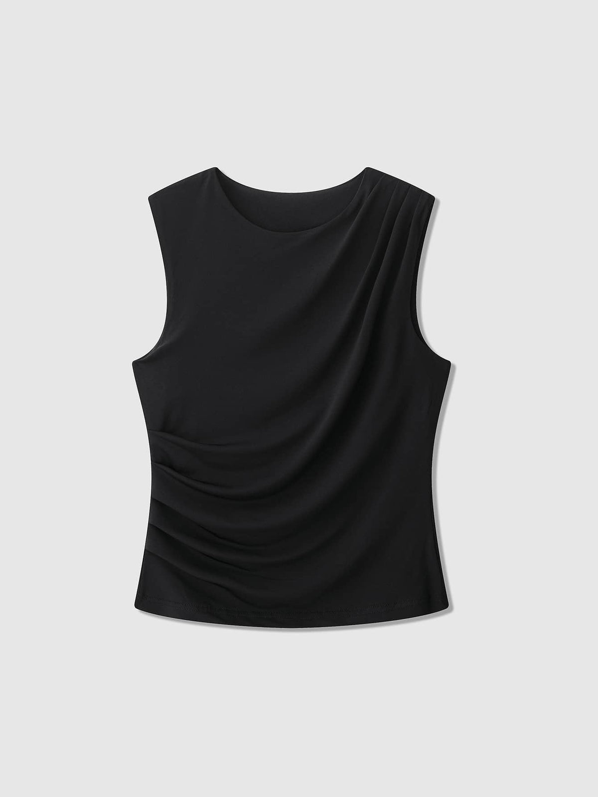 Women's Butter Yellow Casual Draped Sleeveless Top Summer