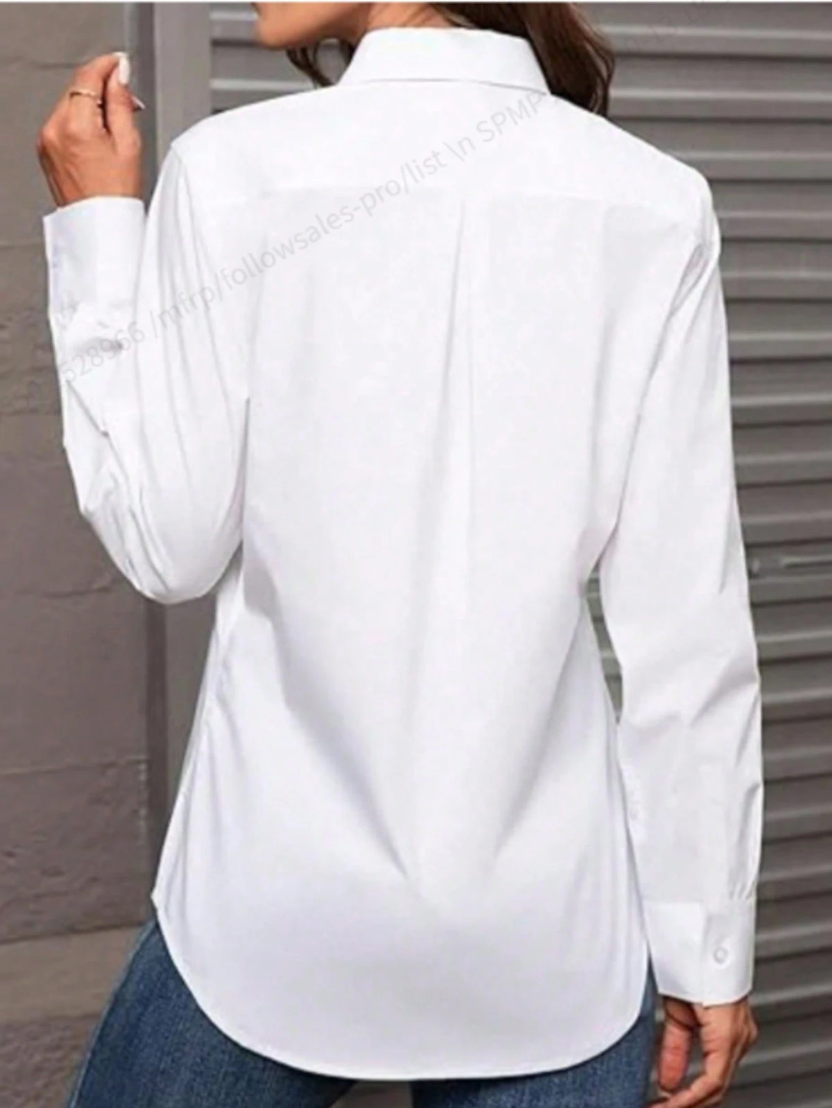 Women's Button-Down Shirt, Classic Fit, Suitable For Professional, Business, And Casual Wear, Long Sleeve Top, White Spring