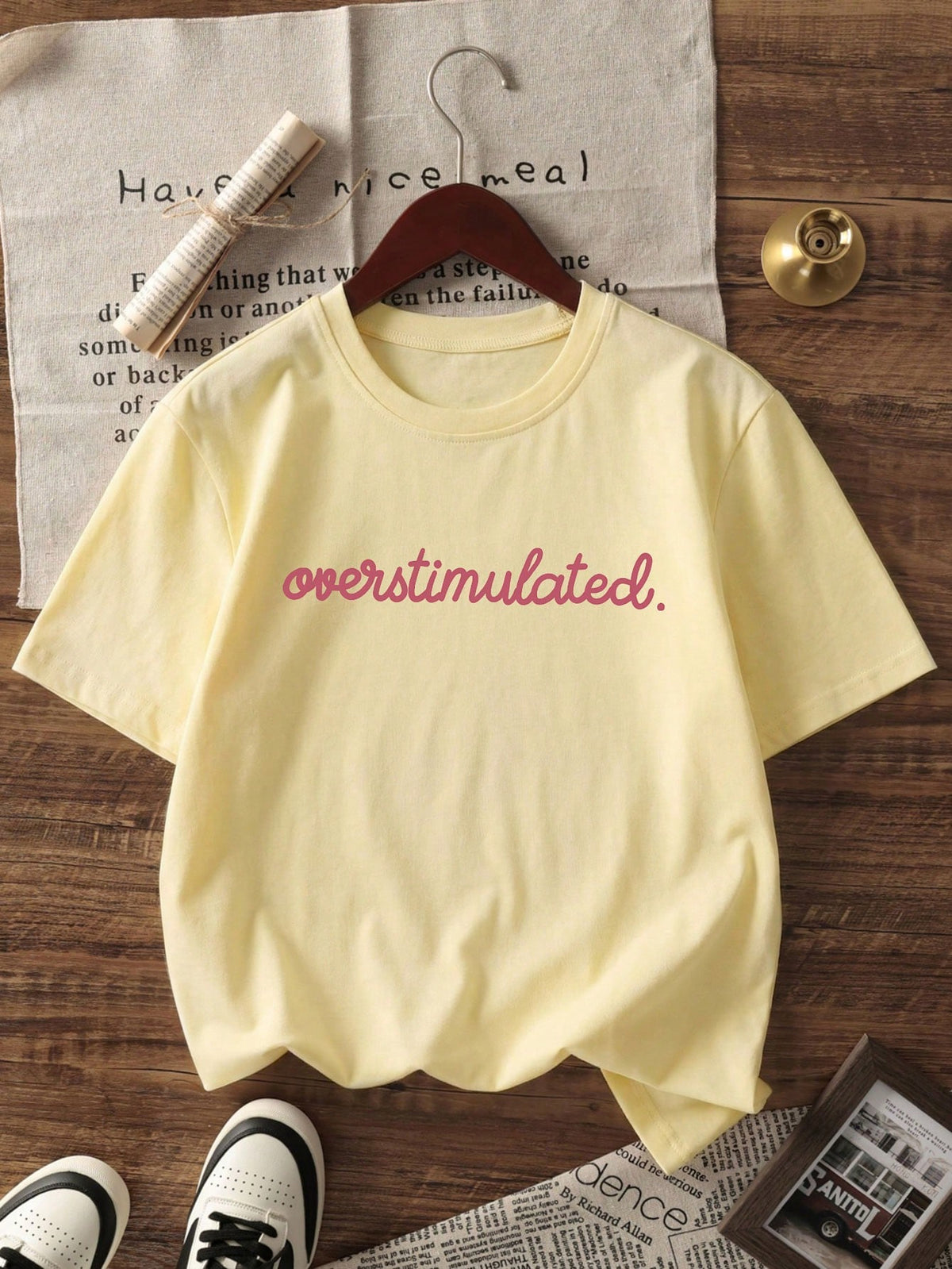 Women's Casual Short Sleeve Round Neck T-Shirt- Printed Pattern, Soft & Comfortable Fabric, Machine Washable, Summer Tops Yellow