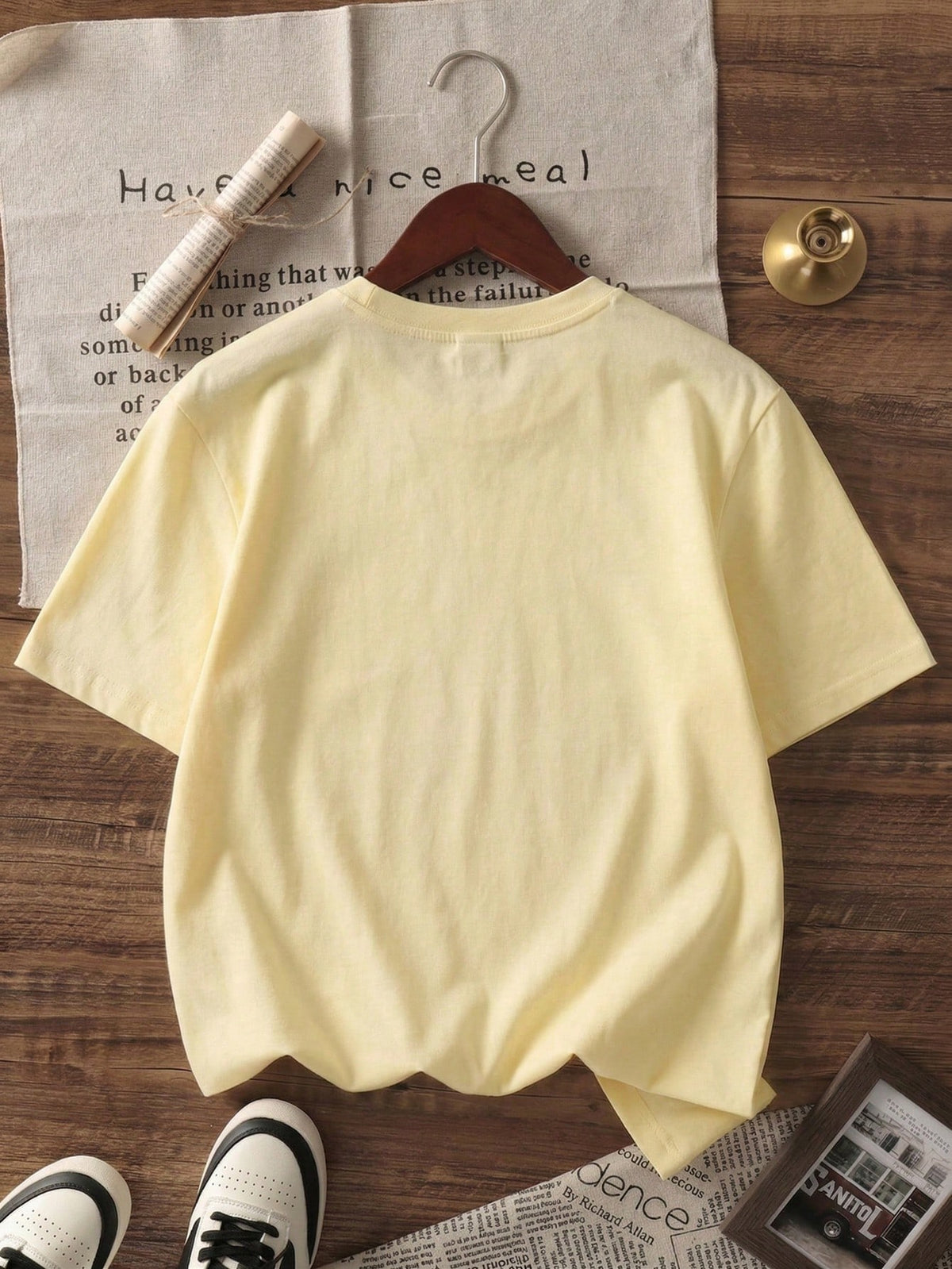 Women's Casual Short Sleeve Round Neck T-Shirt- Printed Pattern, Soft & Comfortable Fabric, Machine Washable, Summer Tops Yellow