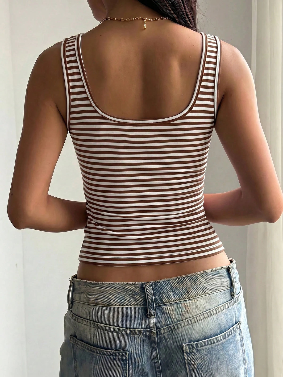 Women's Casual Striped Knit Tank Top, Summer