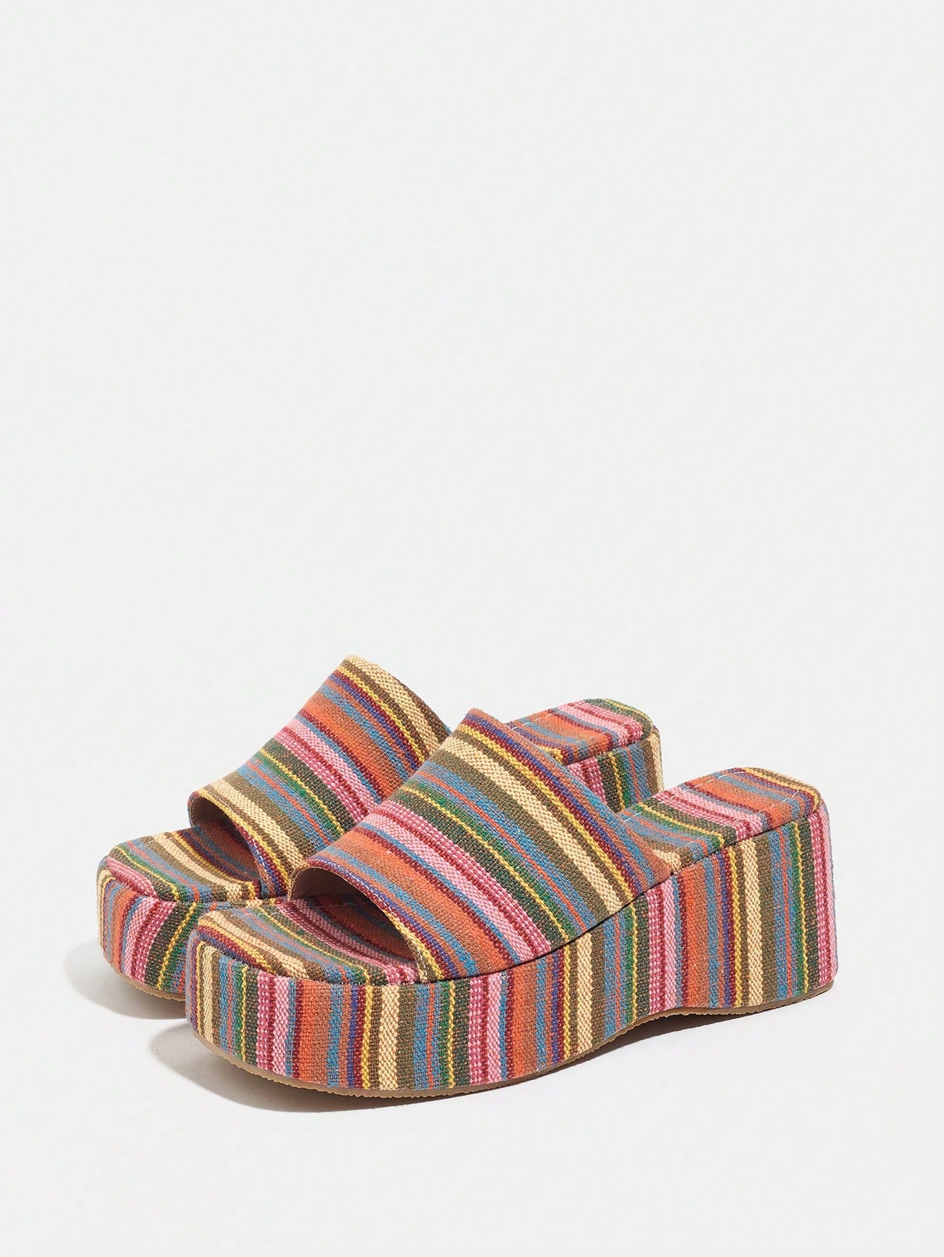 Women's Classic Platform Sandals, Open Toe Slip-On Summer Casual Breathable Wedge Shoes For Students And Walking