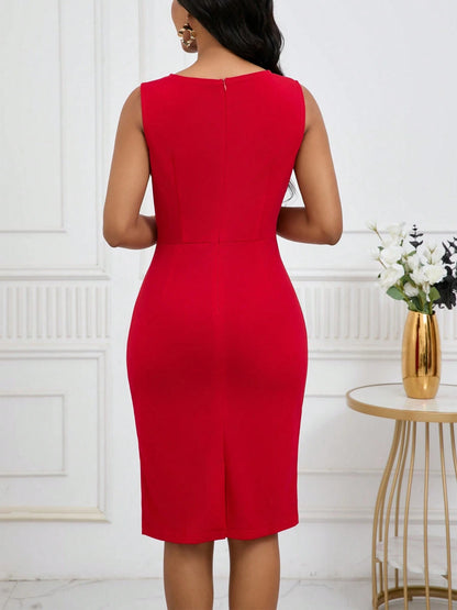 Women's Elegant Minimalist Sleeveless Fitted Dress Casual Summer