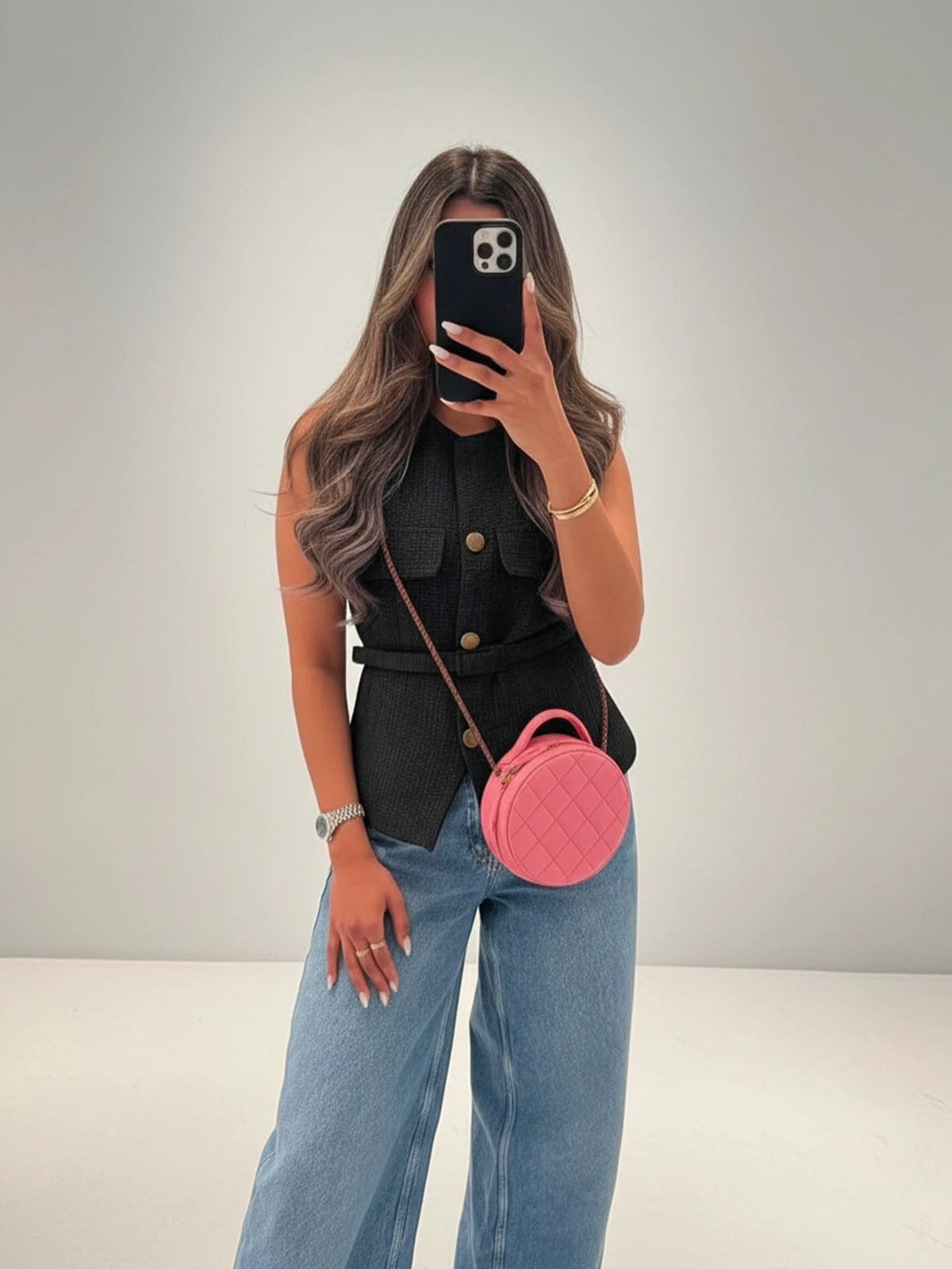 Women's Elegant Single-Breasted Sleeveless Top, Casual Fashion Pocket Decor Vest Summer