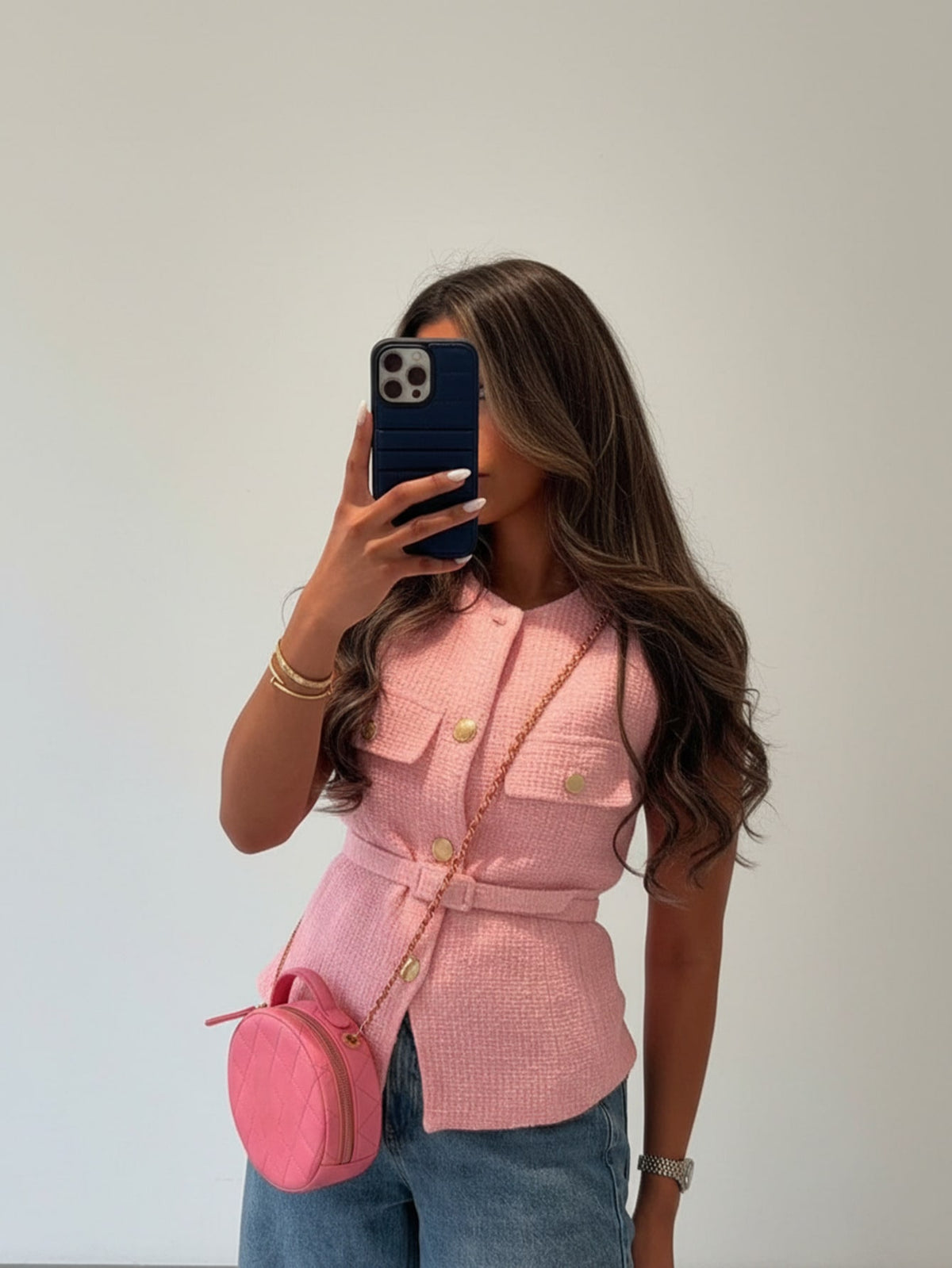 Women's Elegant Single-Breasted Sleeveless Top, Casual Fashion Pocket Decor Vest Summer