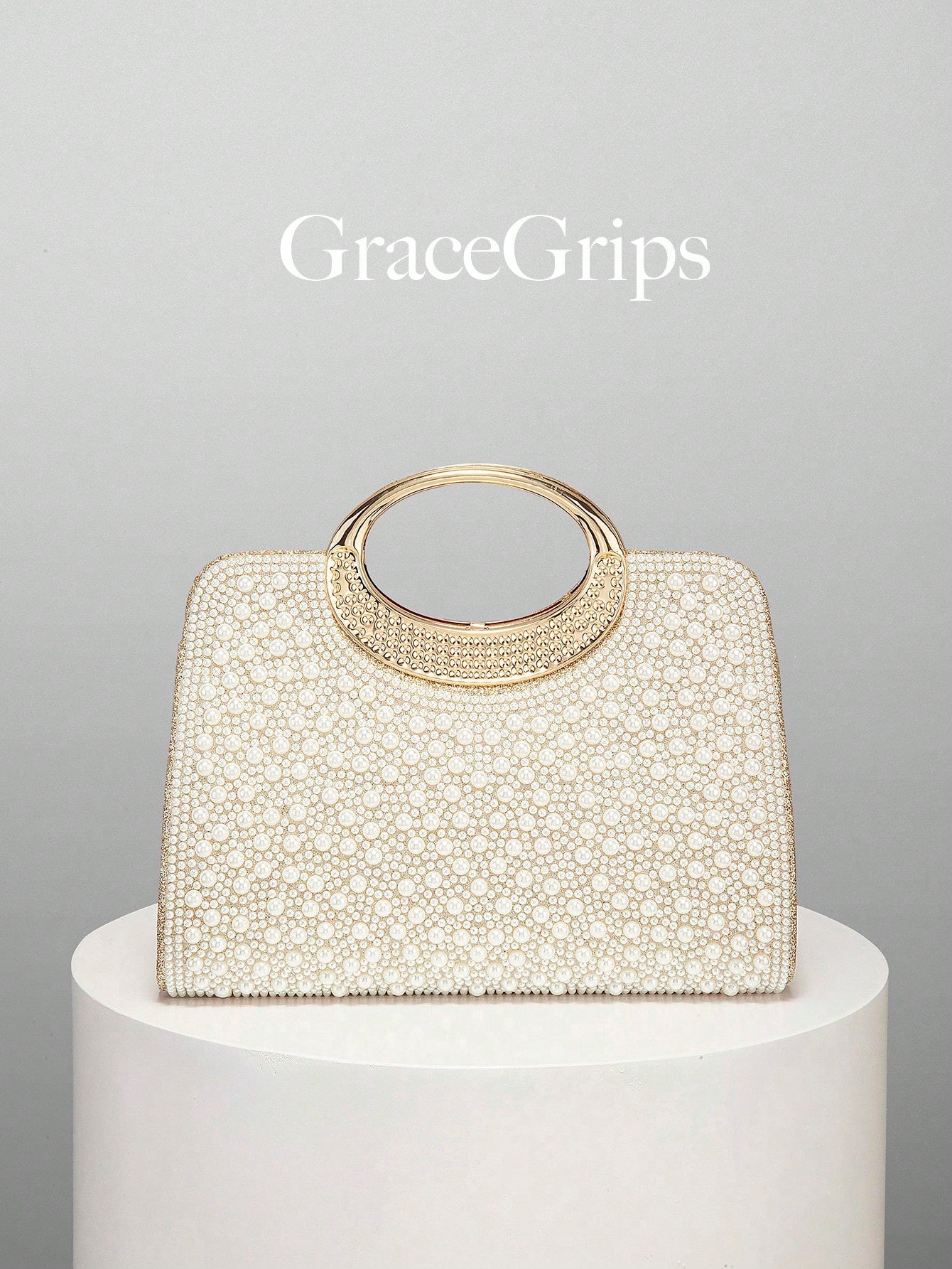 Women's Elegant/Solid Color Faux Pearl Pattern Design Party Handbag, Evening Clutch, Romantic Wedding Purse, Charming/Exquisite Evening Dress Bag, Shiny White Box Purse, Comes With Metal Chain, Ideal