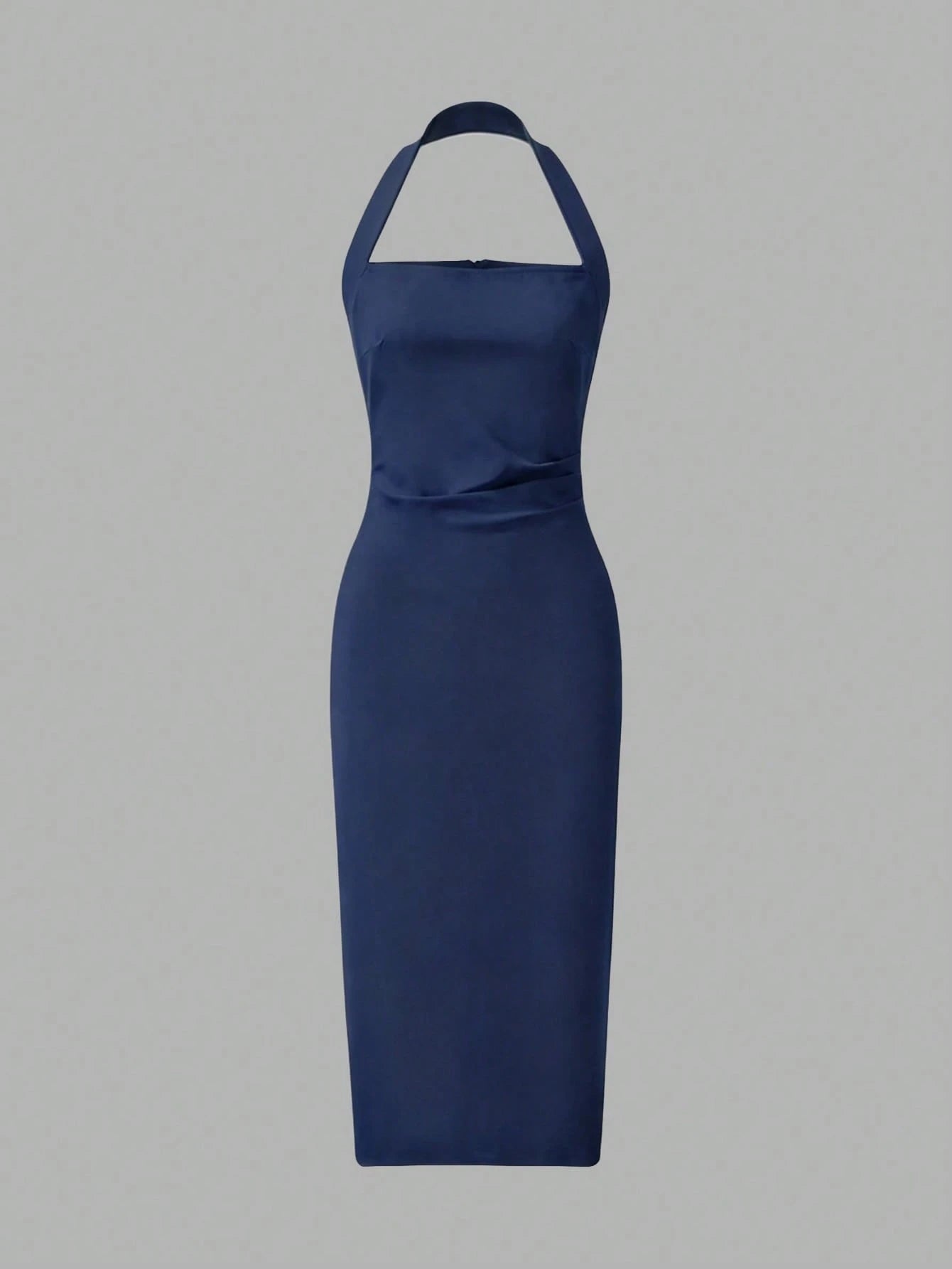 Women's Elegant Solid Color Mid-Length Dress, Suitable For Vacation, Daily Gatherings, Dating And Other Occasions Summer