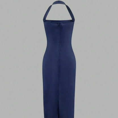 Women's Elegant Solid Color Mid-Length Dress, Suitable For Vacation, Daily Gatherings, Dating And Other Occasions Summer