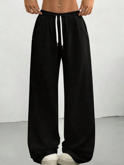 Women's Fashion Activewear Straight Leg Pants, Suitable For Running, Workout, Gym, Outdoor Travel, High Street, Breathable, All Season Black Spring Sports