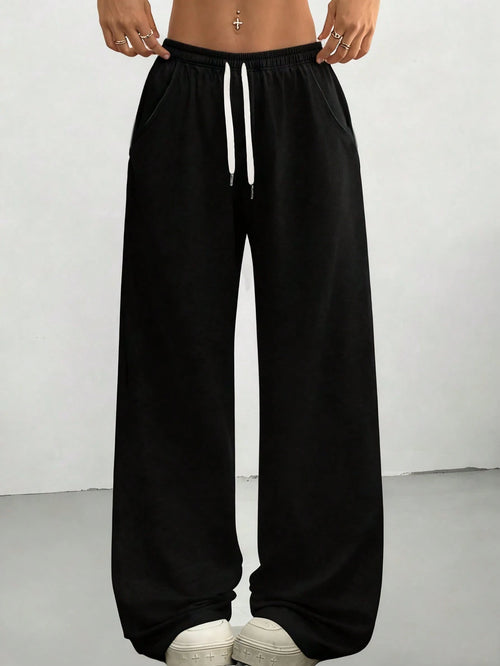 Women's Fashion Activewear Straight Leg Pants, Suitable For Running, Workout, Gym, Outdoor Travel, High Street, Breathable, All Season Black Spring Sports