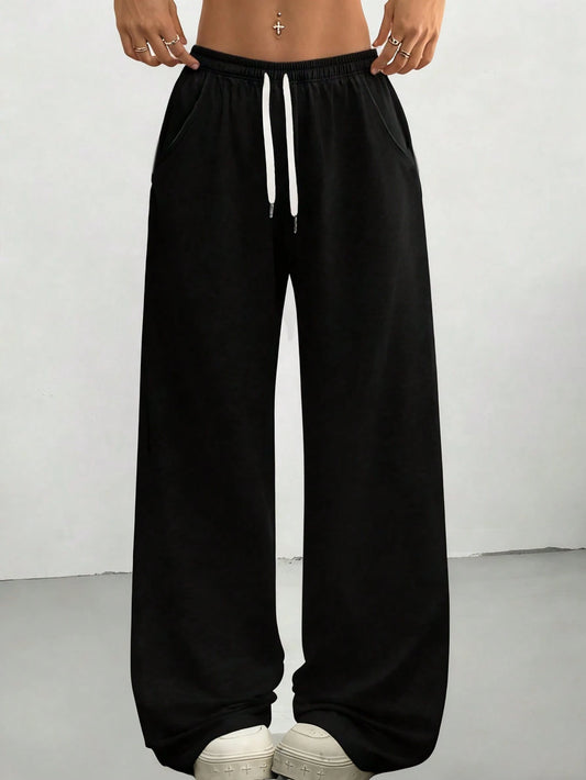 Women's Fashion Activewear Straight Leg Pants, Suitable For Running, Workout, Gym, Outdoor Travel, High Street, Breathable, All Season Black Spring Sports