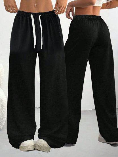 Women's Fashion Activewear Straight Leg Pants, Suitable For Running, Workout, Gym, Outdoor Travel, High Street, Breathable, All Season Black Spring Sports