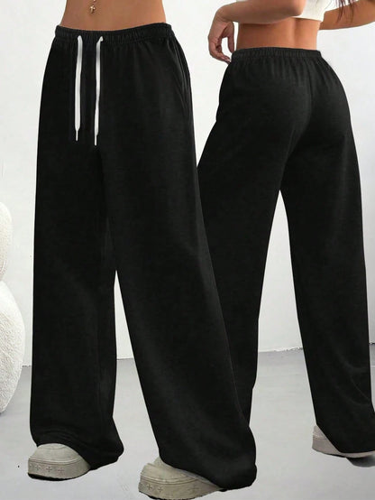 Women's Fashion Activewear Straight Leg Pants, Suitable For Running, Workout, Gym, Outdoor Travel, High Street, Breathable, All Season Black Spring Sports