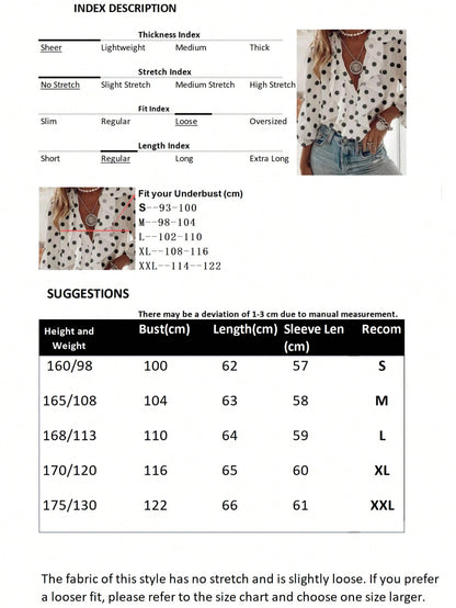 Women's French Romantic Elegant Polka Dot Ruffle Blouse Vacation Spring
