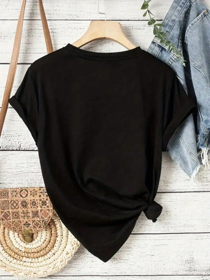 Women'S Halloween Raglan T-Shirt- Black Witch Hat & Pumpkin BUCKLE UP BUTTERCUP Print, Casual Round Neck Short Sleeve Top With Spooky Bats & Cobwebs