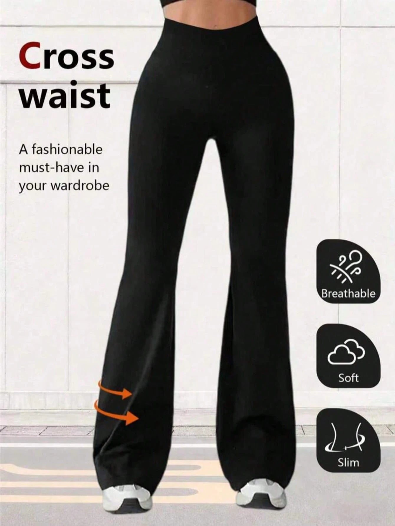 Women's High Waist Flare Yoga Pants, Wide Leg Yoga Pants, Loose Casual Sports Leggings For Fitness