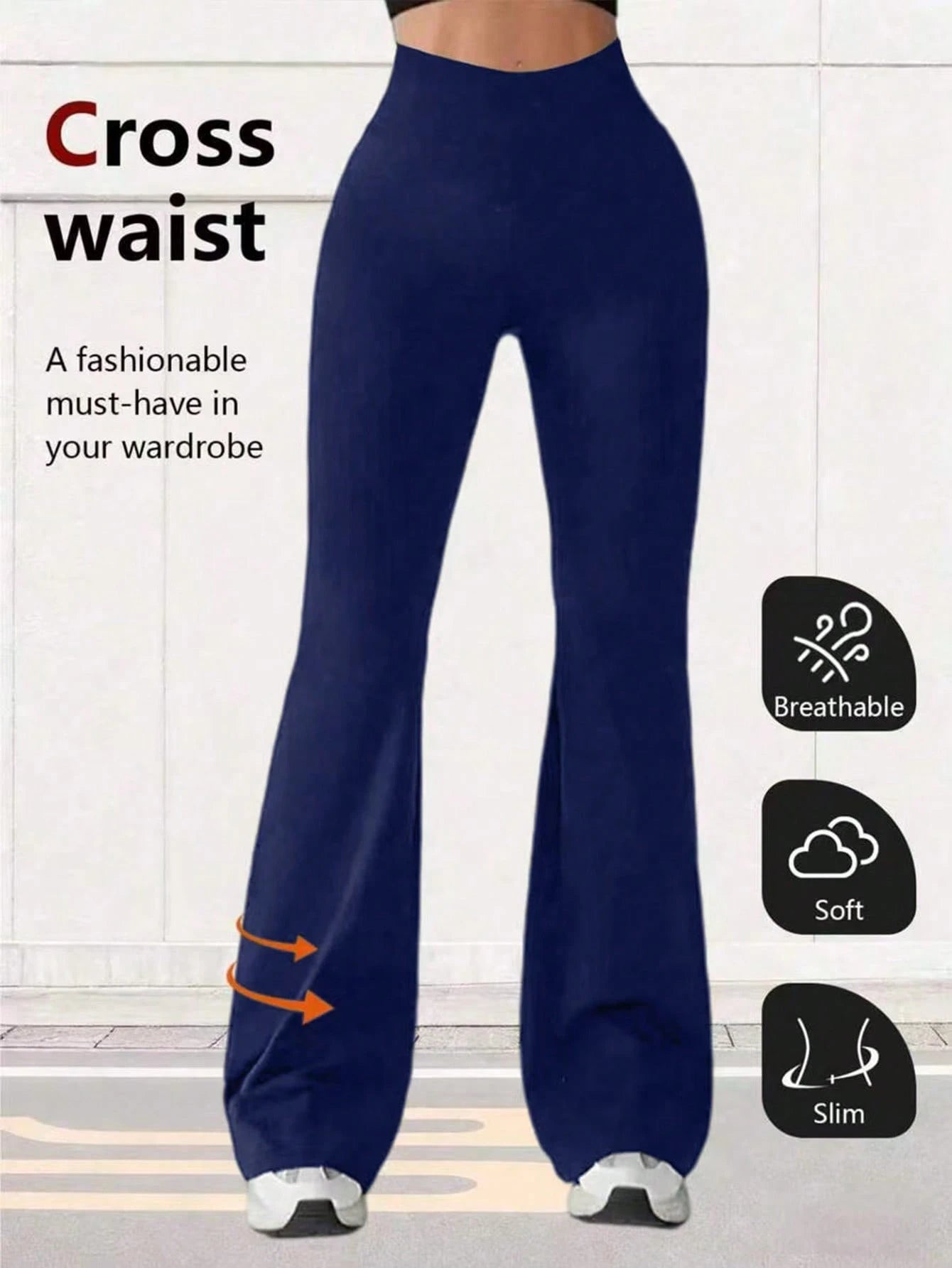 Women's High Waist Flare Yoga Pants, Wide Leg Yoga Pants, Loose Casual Sports Leggings For Fitness