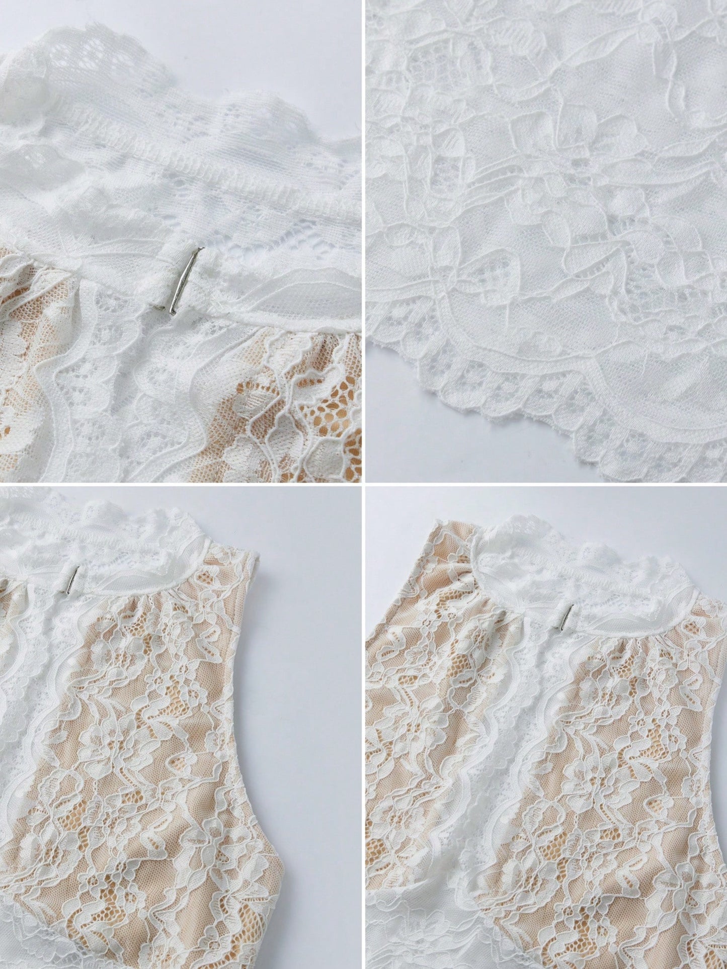 Women's Lace Tank Top Y2K Sheer Lace Slim Fit Blouse Summer Front Keyhole Slim Fit Vest Crew Neck Crop Tops Elegant Lace Cami Tops Going Out Blouse