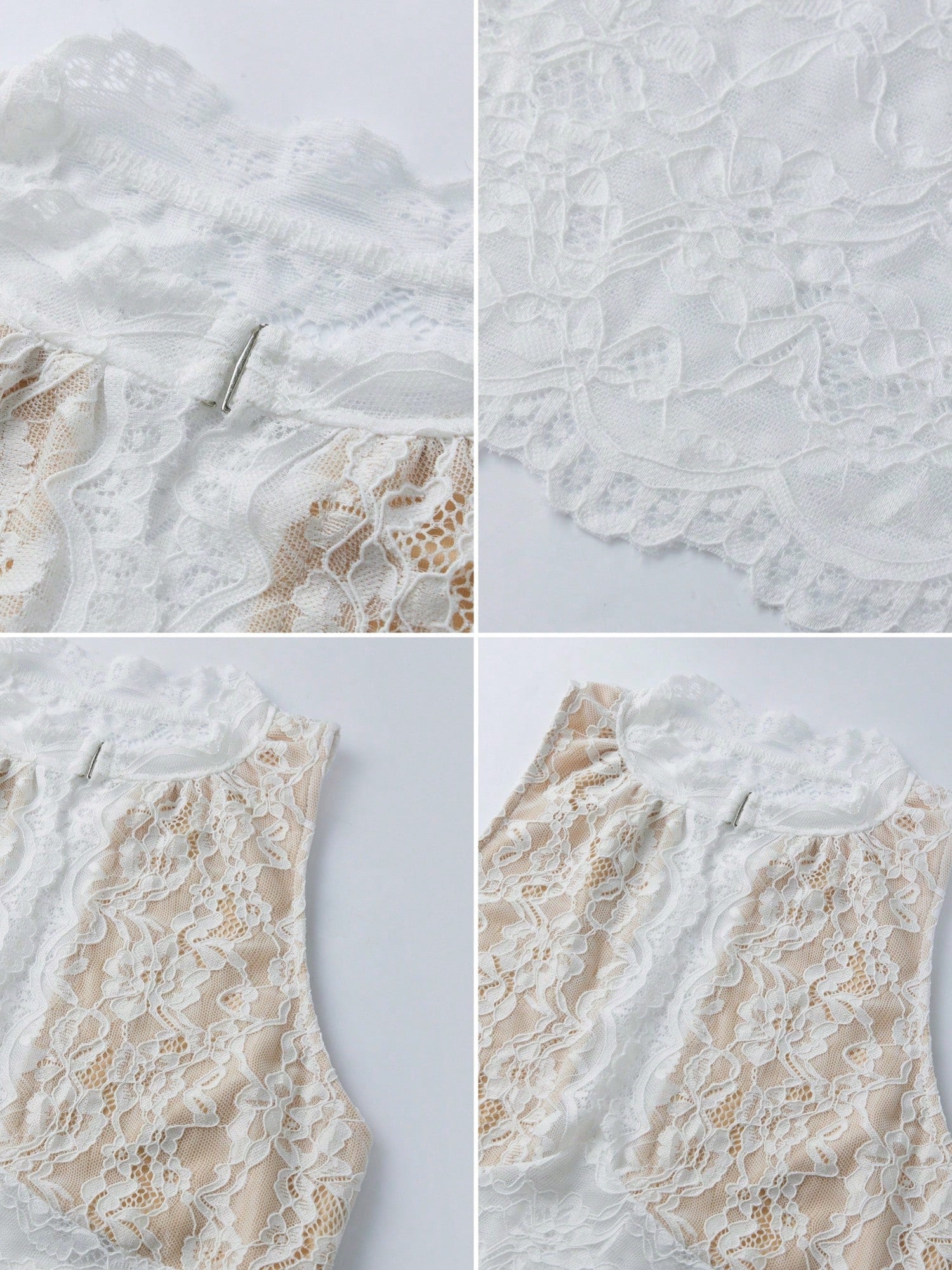 Women's Lace Tank Top Y2K Sheer Lace Slim Fit Blouse Summer Front Keyhole Slim Fit Vest Crew Neck Crop Tops Elegant Lace Cami Tops Going Out Blouse