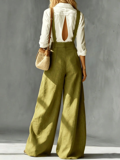 Women's Loose Fit French Style Casual Pants, Suitable For Spring And Summer Wear. High-Waisted Wide Leg Relaxed Fit, Solid Color Baggy Cargo Pants, Soft And Breathable, Suitable For Workwear And Busin