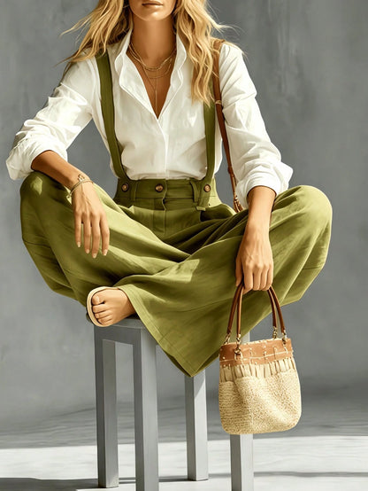 Women's Loose Fit French Style Casual Pants, Suitable For Spring And Summer Wear. High-Waisted Wide Leg Relaxed Fit, Solid Color Baggy Cargo Pants, Soft And Breathable, Suitable For Workwear And Busin