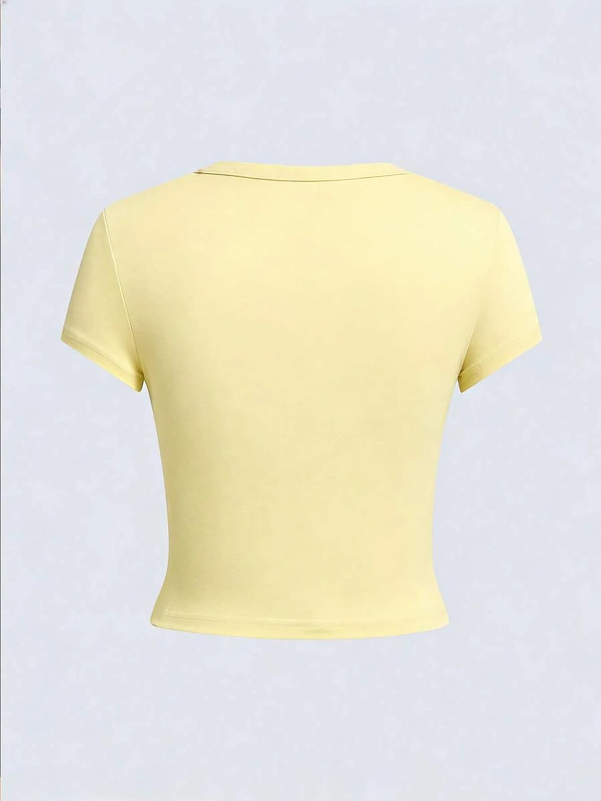 Women's Loose Round Neck Short Sleeve T-Shirt, Fresh Hand-Painted Strawberry Plaid Bow Print, American Retro Sweet Style Yellow Casual Summer