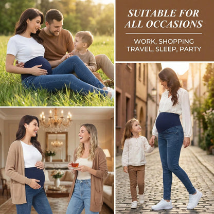 Women's Maternity Jeans Over Belly Skinny Stretchy Denim Pants Comfy Slim Pregnancy Pants