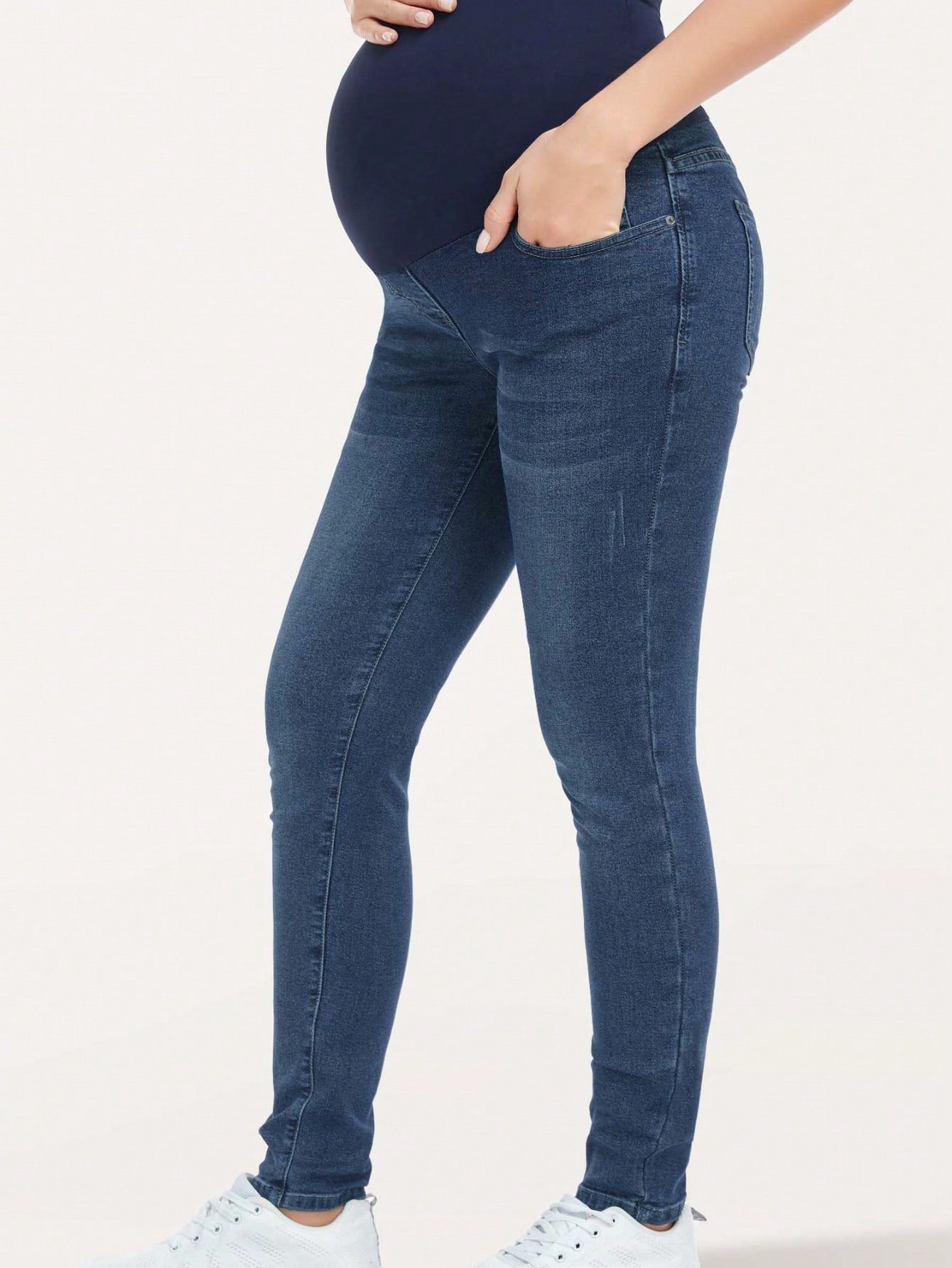 Women's Maternity Jeans Over Belly Skinny Stretchy Denim Pants Comfy Slim Pregnancy Pants