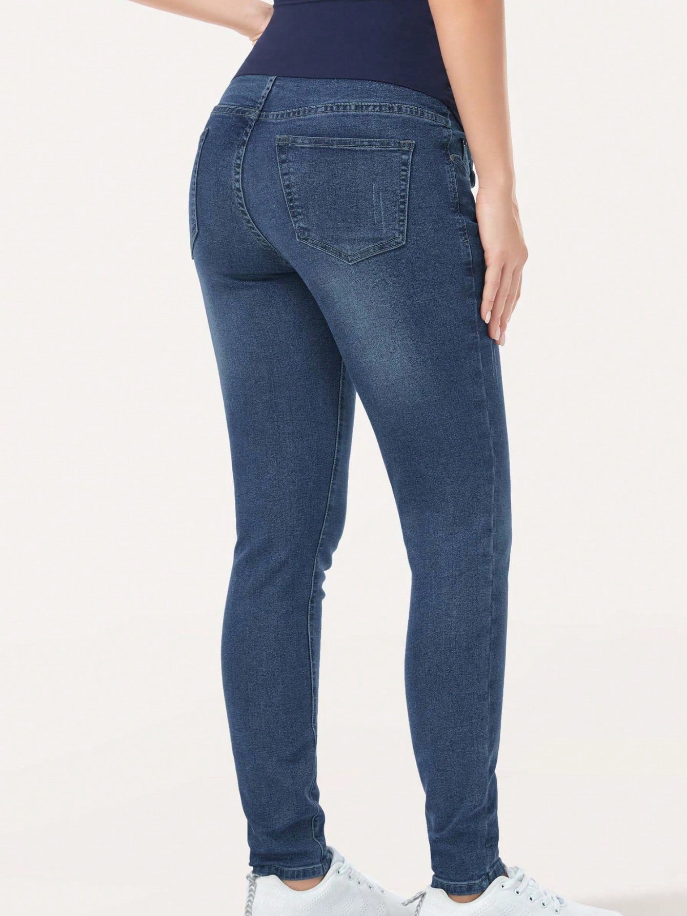 Women's Maternity Jeans Over Belly Skinny Stretchy Denim Pants Comfy Slim Pregnancy Pants