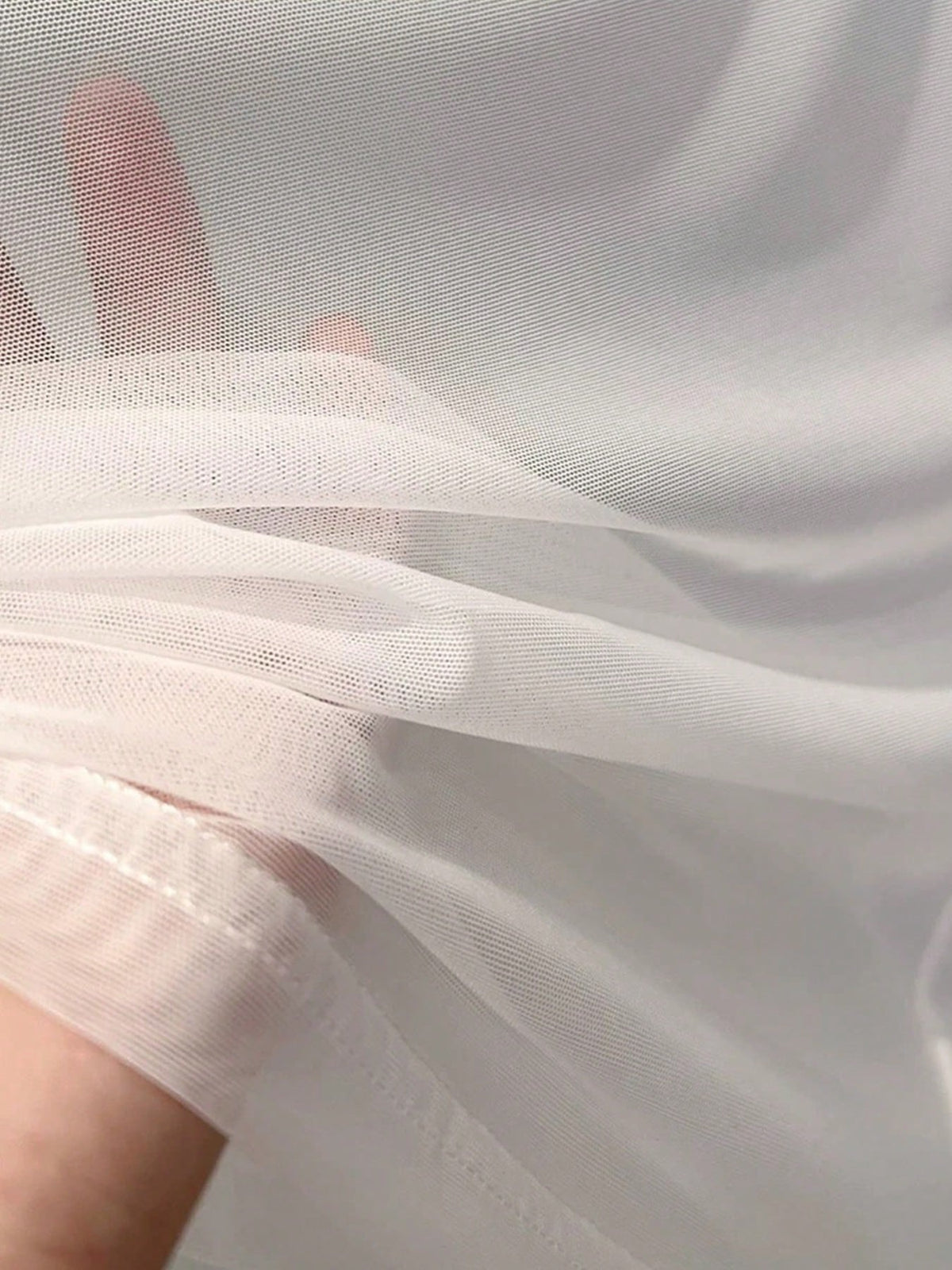 Women's Minimalist Slim Fit Sheer Long Sleeve Versatile Blouse Casual Spring White