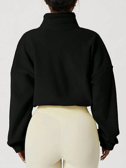 Women's New Plush Fleece Zip-Up Drawstring Waist Casual Sweatshirt, Elegant And Comfortable Sports