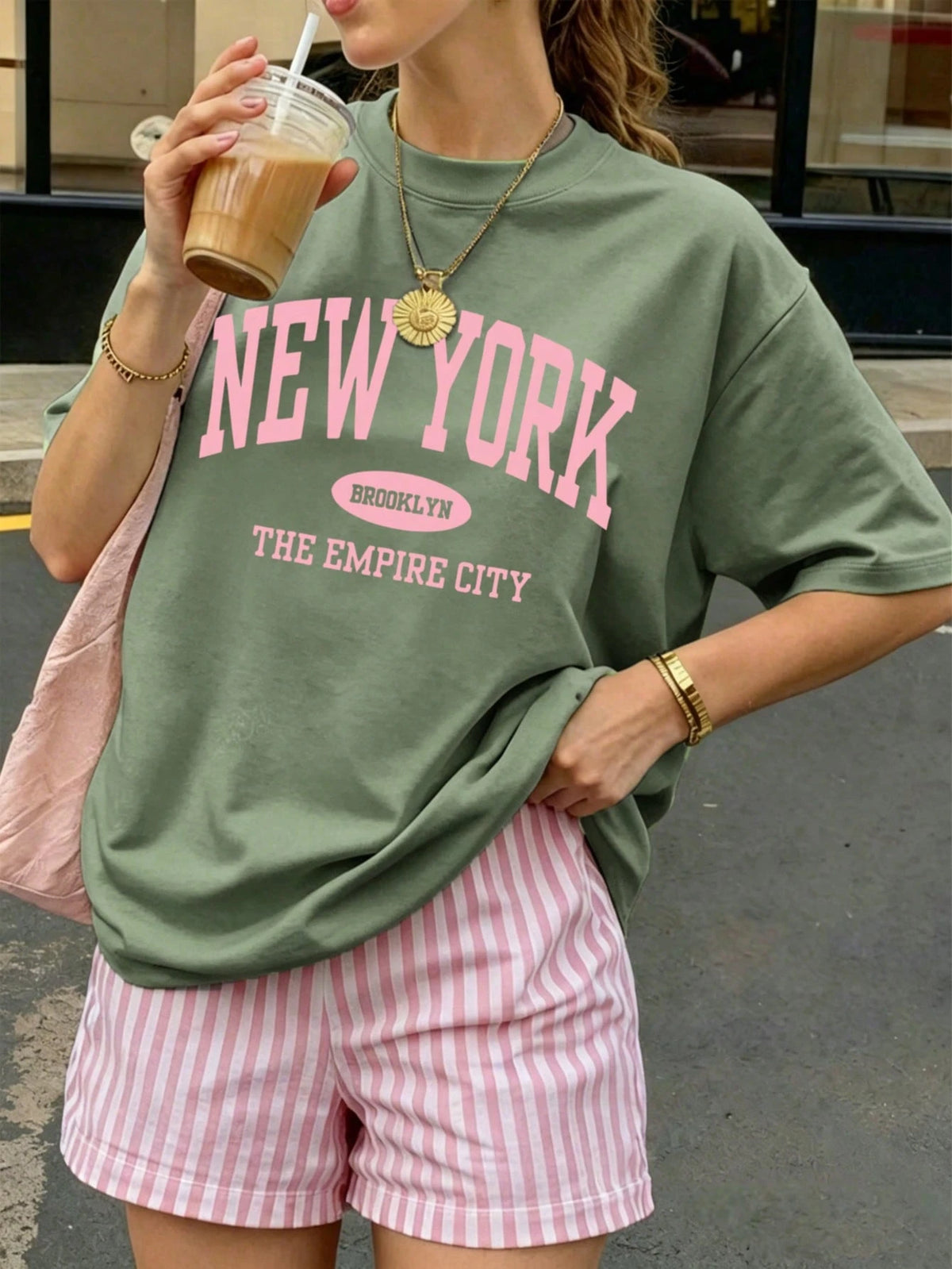 Women's Round Neck Short Sleeve T-Shirt, Summer New Letter Print, Casual Loose Versatile Top, Fashion Daily Wear