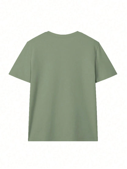 Women's Round Neck Short Sleeve T-Shirt, Summer New Letter Print, Casual Loose Versatile Top, Fashion Daily Wear
