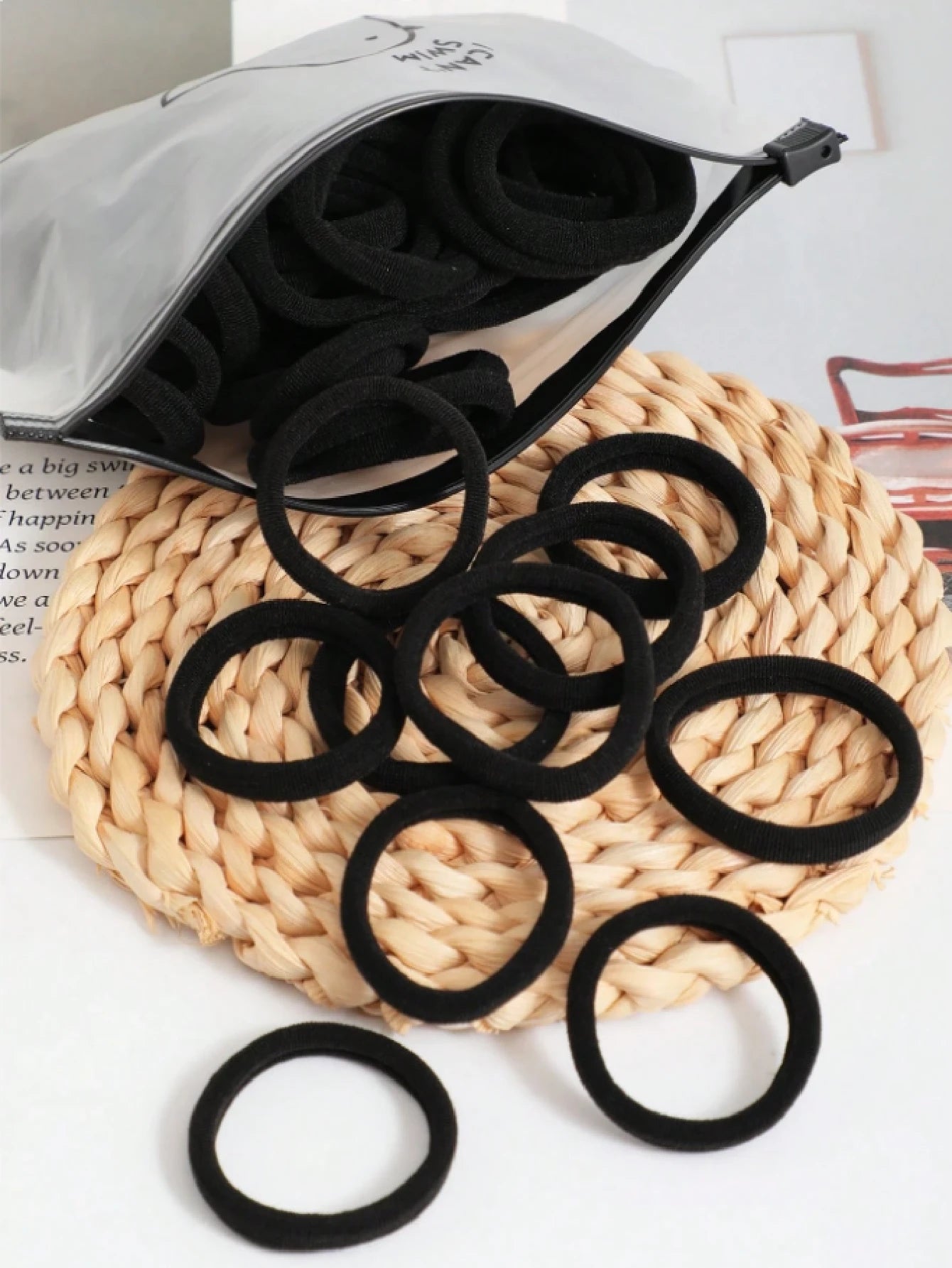 Women's Seamless Elastic Thick Headband Set, Minimalist Ponytail Hair Scrunchie Headband, Includes Storage Bag, Daily Wear Makeup Sports Vacation Hair Accessories, All Season Gift