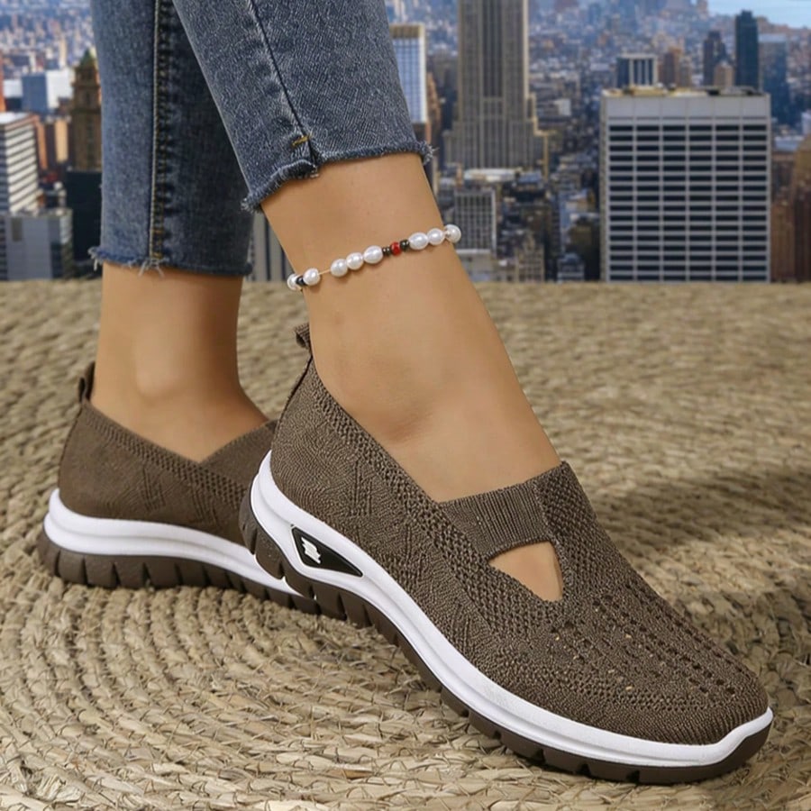 Women's Sequin Knit Mesh Wedge Platform Sneakers, Breathable Lace-Up Non-Slip Supportive Soles. White & Black Shiny Sequins, Great For Daily Outings, Shopping, Summer Street Photos