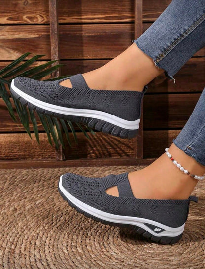 Women's Sequin Knit Mesh Wedge Platform Sneakers, Breathable Lace-Up Non-Slip Supportive Soles. White & Black Shiny Sequins, Great For Daily Outings, Shopping, Summer Street Photos