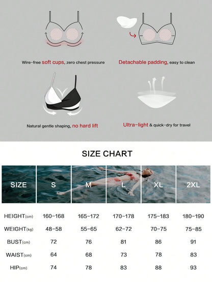 Women's Sexy Casual Black & Blue Colorblock Spaghetti Strap Bikini Set, New Beach Summer Vacation Holiday Travel Outfit
