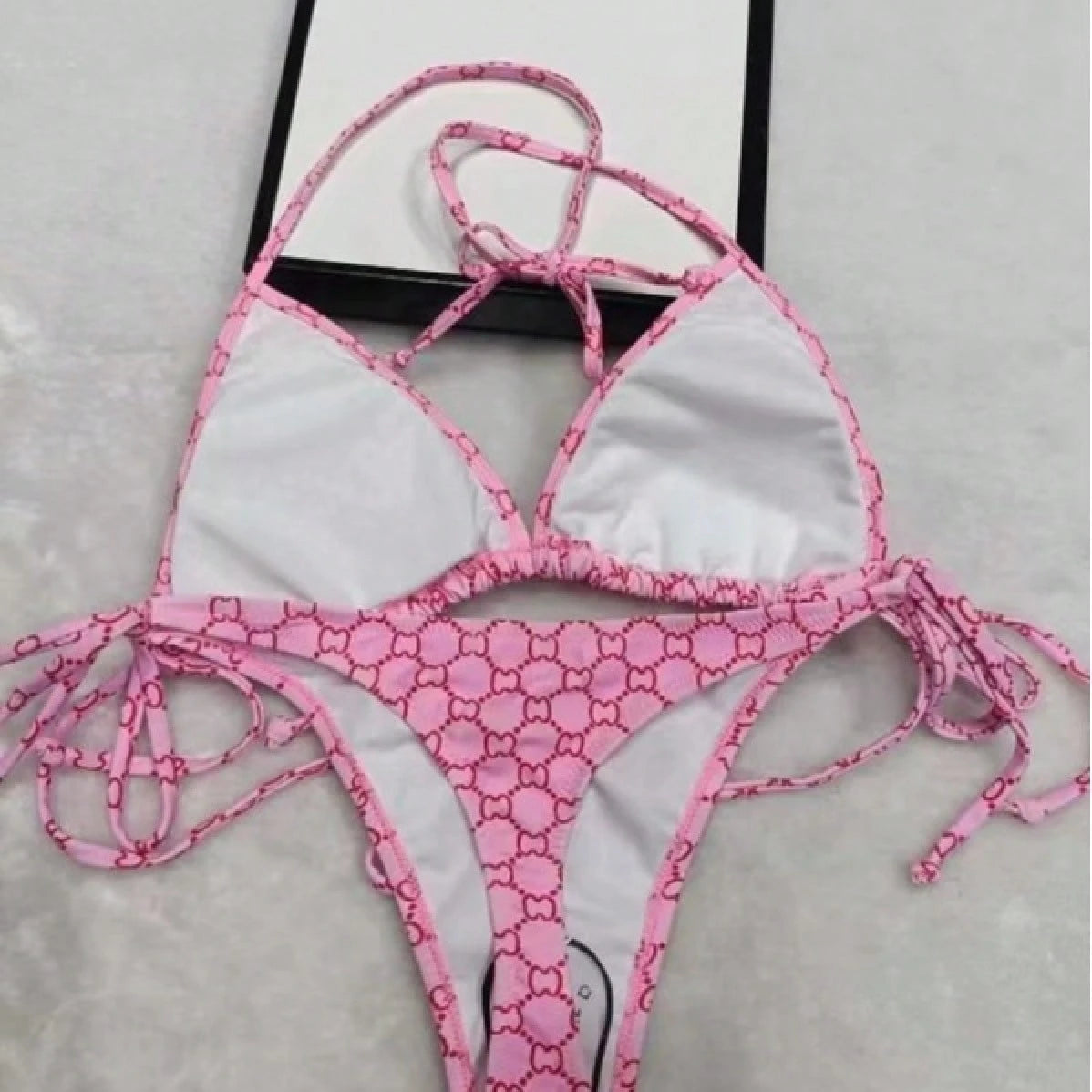 Women's Sexy Deep V Neck Micro Crop Tankini Thong Bikini Set In Coated Fabric With Medium Stretch, Perfect For A Stylish Beach Look