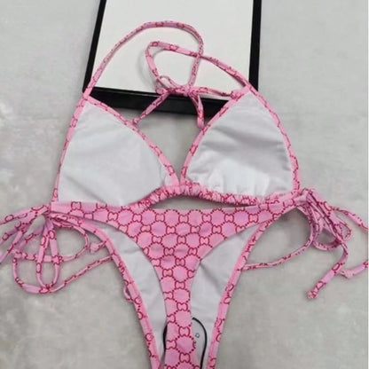 Women's Sexy Deep V Neck Micro Crop Tankini Thong Bikini Set In Coated Fabric With Medium Stretch, Perfect For A Stylish Beach Look