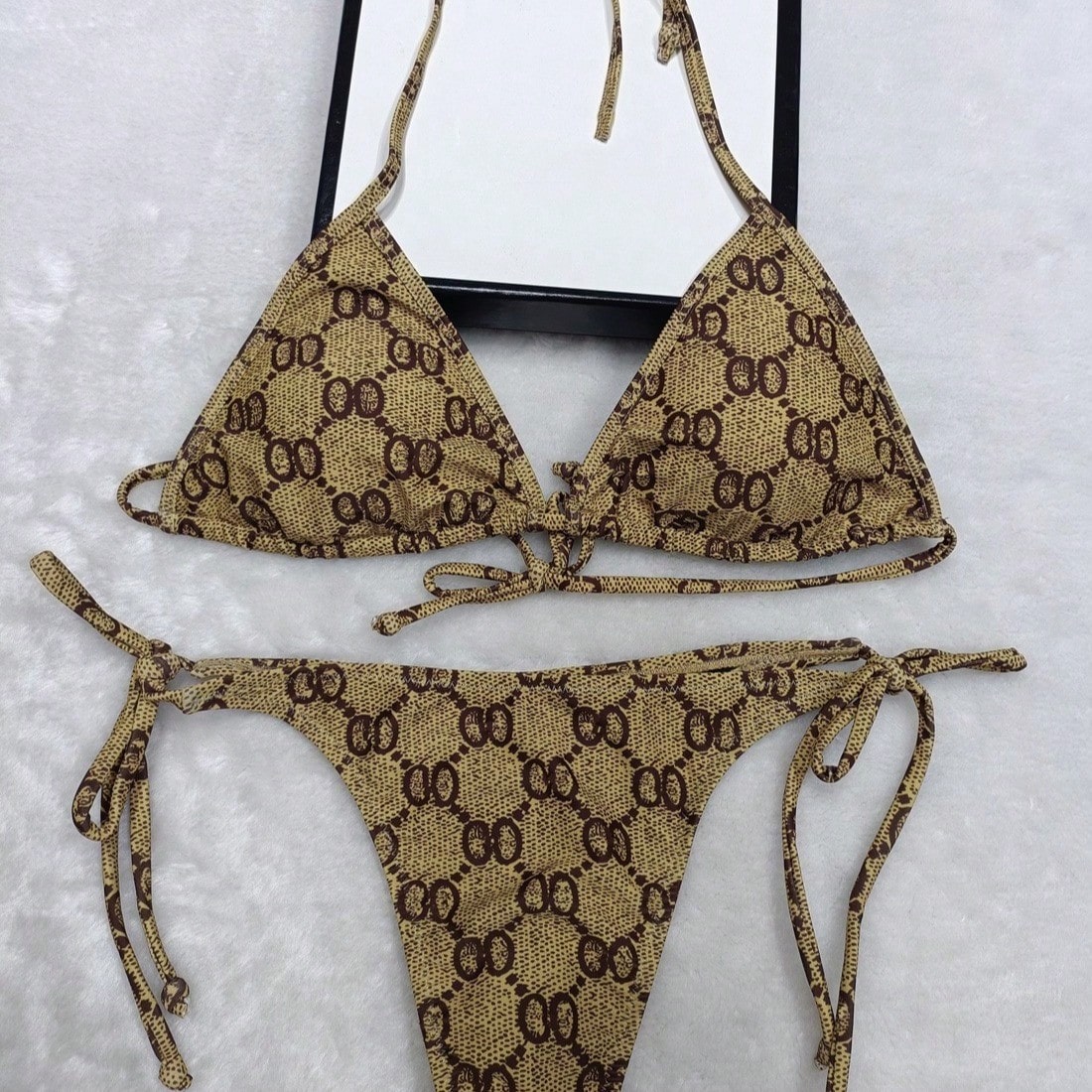 Women's Sexy Deep V Neck Micro Crop Tankini Thong Bikini Set In Coated Fabric With Medium Stretch, Perfect For A Stylish Beach Look