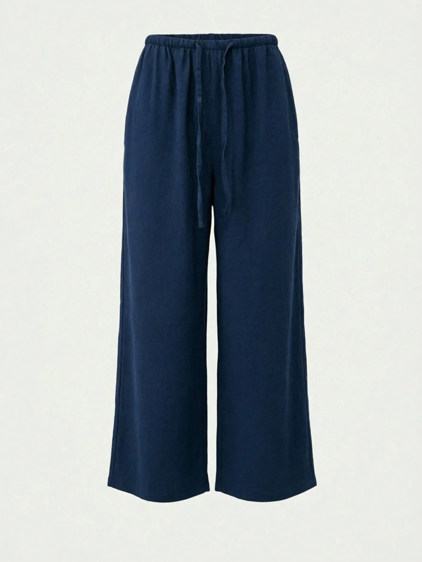 Women's Summer Loose High Waist Drawstring Casual Pants, Breathable Comfortable Wide Leg Capri Pants, Euro Summer