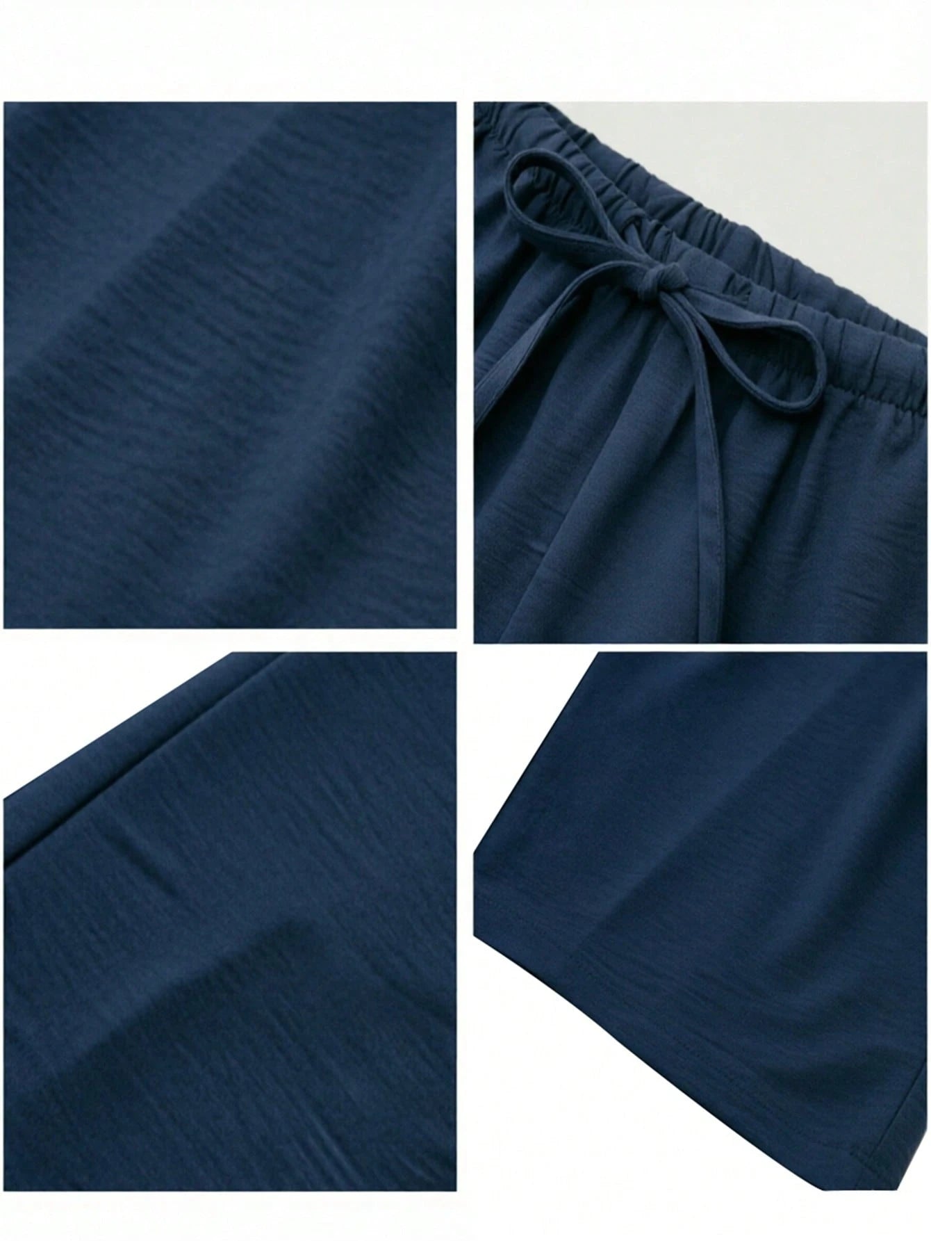 Women's Summer Loose High Waist Drawstring Casual Pants, Breathable Comfortable Wide Leg Capri Pants, Euro Summer