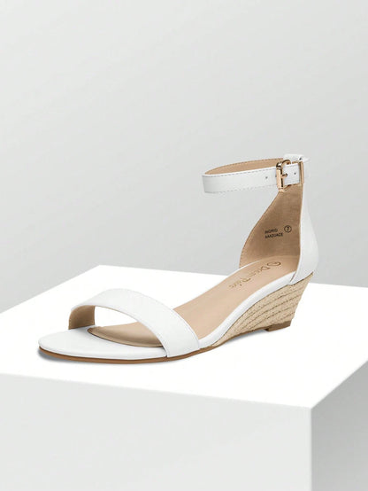 Women'S Wedge Sandals Open Toe Buckle Ankle Strap Comfortable Work Wedding Party Pumps Heel Sandals Dressy Summer Shoes