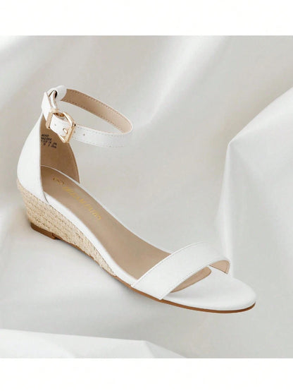 Women'S Wedge Sandals Open Toe Buckle Ankle Strap Comfortable Work Wedding Party Pumps Heel Sandals Dressy Summer Shoes
