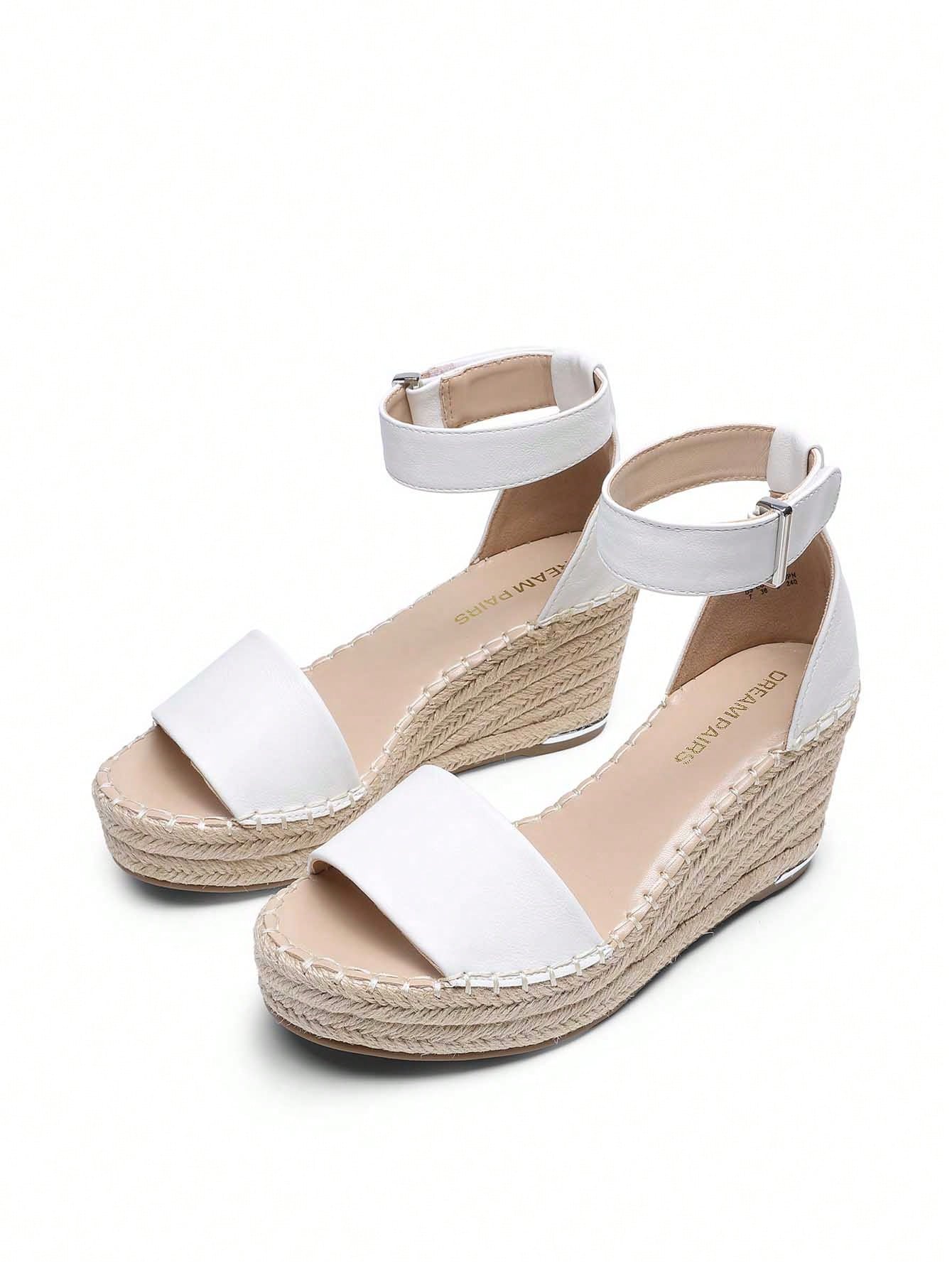 Women's Wedge Sandals Open Toe Espadrilles Sandals Comfortable Dressy Ankle Strap Platform One-Strap Sandals Suitable For Work Beach Holiday Summer Shoes