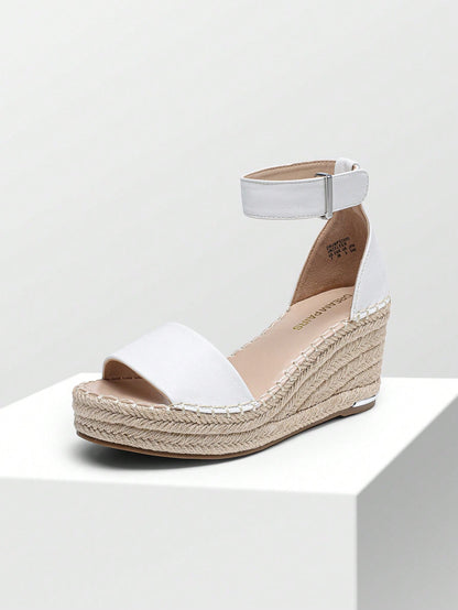 Women's Wedge Sandals Open Toe Espadrilles Sandals Comfortable Dressy Ankle Strap Platform One-Strap Sandals Suitable For Work Beach Holiday Summer Shoes
