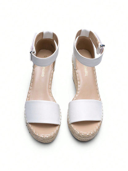 Women's Wedge Sandals Open Toe Espadrilles Sandals Comfortable Dressy Ankle Strap Platform One-Strap Sandals Suitable For Work Beach Holiday Summer Shoes
