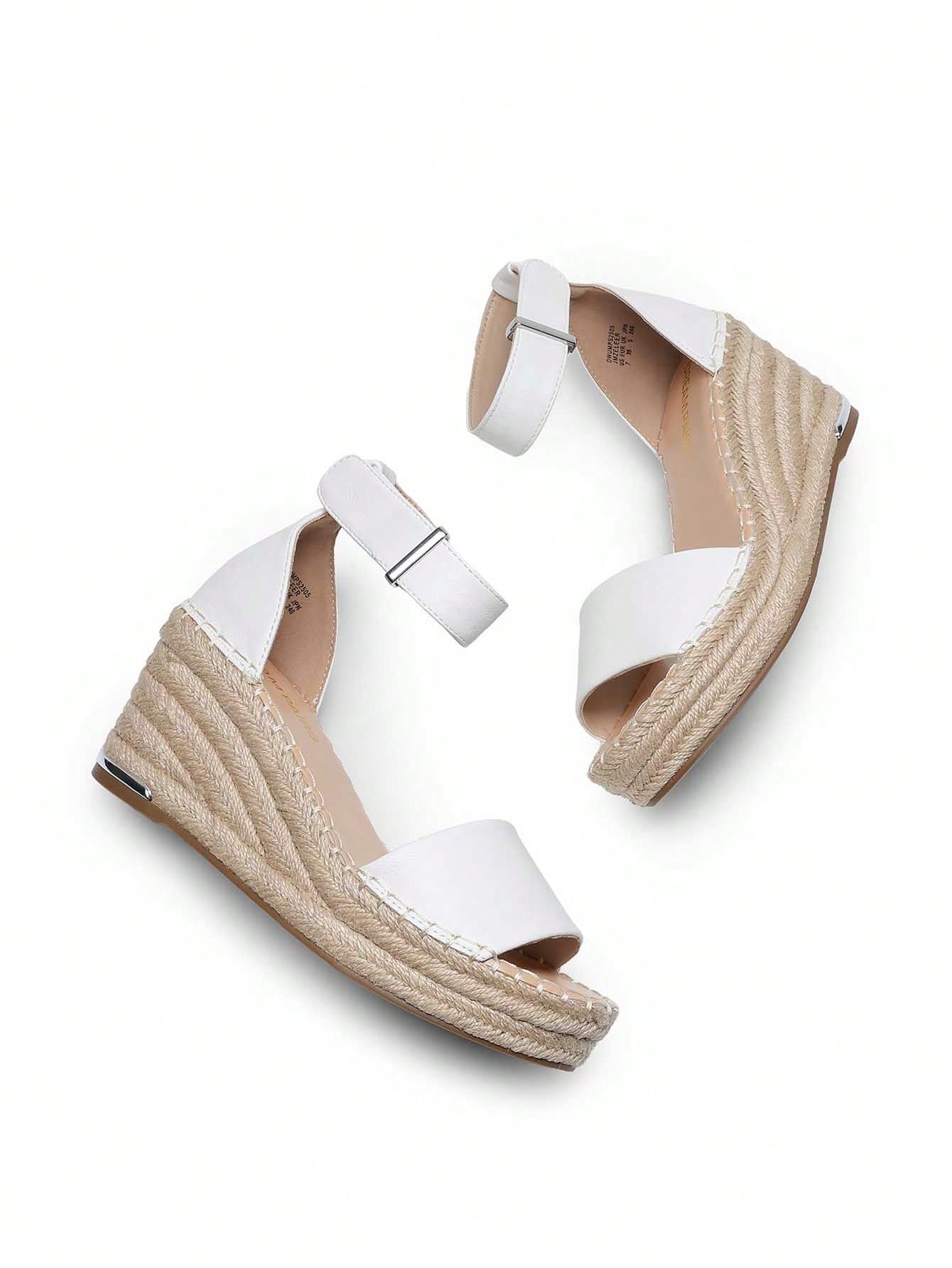 Women's Wedge Sandals Open Toe Espadrilles Sandals Comfortable Dressy Ankle Strap Platform One-Strap Sandals Suitable For Work Beach Holiday Summer Shoes