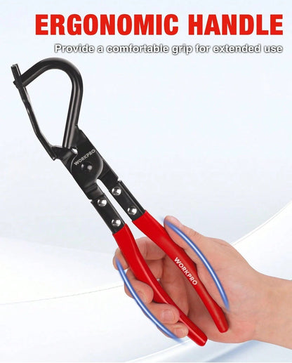 WORKPRO Exhaust Hanger Removal Tool With 4 Rubber Hangers, Red| Exhaust Hanger Pliers For Car &Amp; Truck Rubber Exhaust Hangers Muffler Hanger, For