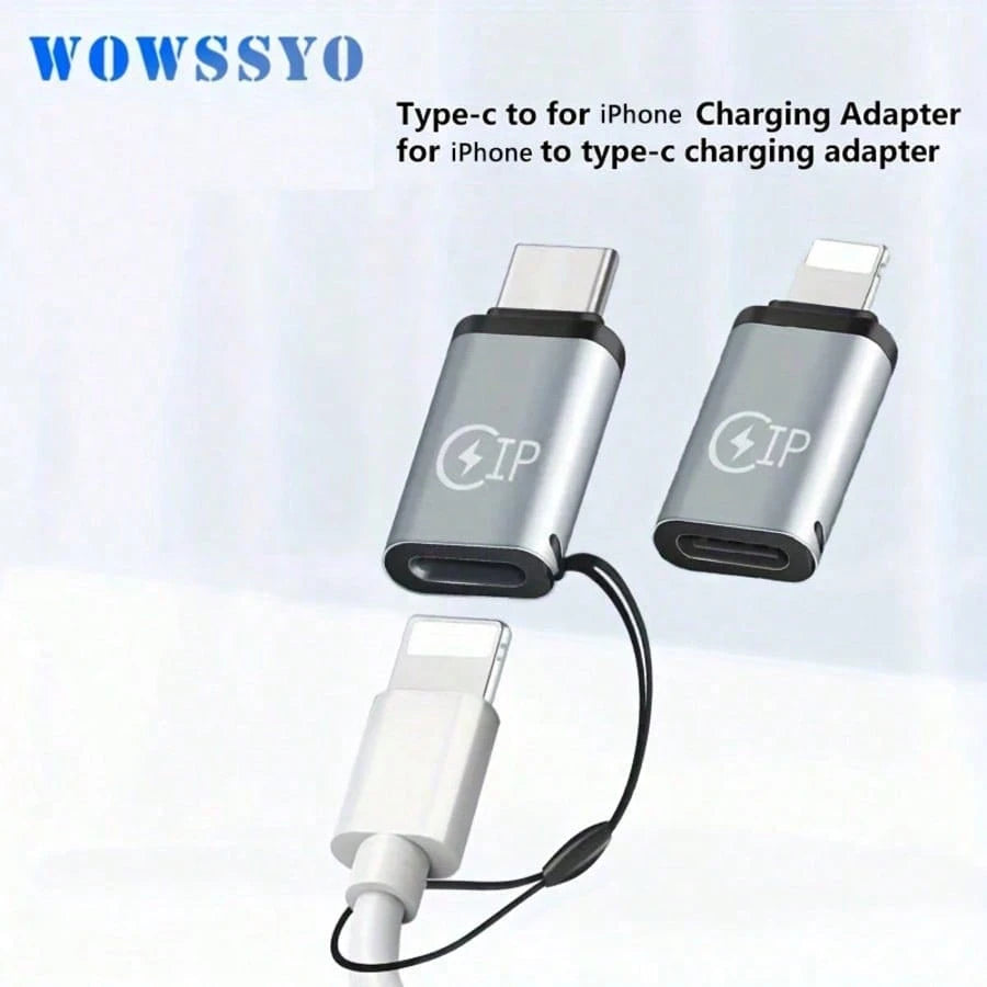 Wowssyo 2pcs/4pcs Pack/ Charging And Data Transfer Adapter, Port To Type-C Port, Type-C Connector To Port, Phone OTG Adapter (Supports Charging And Transfer Only, Not Earphone Adapter)